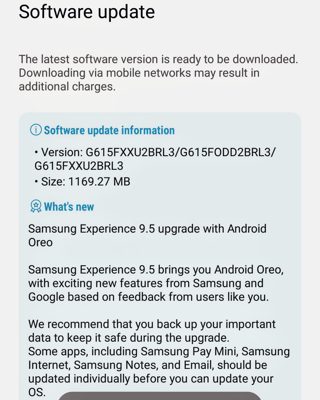 Galaxy J7 Max Update