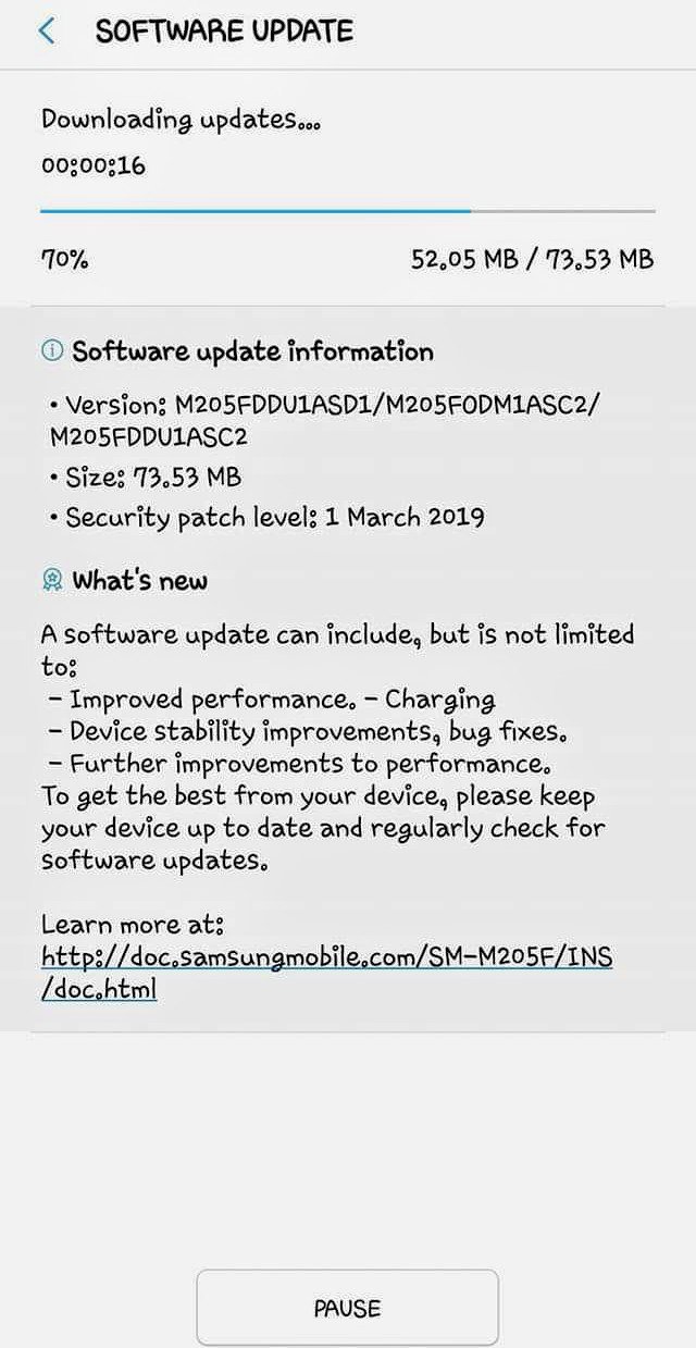 Galaxy M20 Update