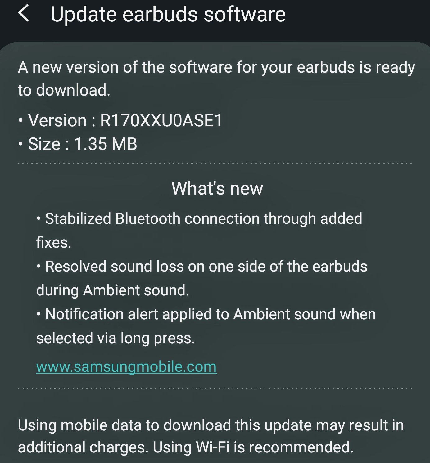 Galaxy Buds Update