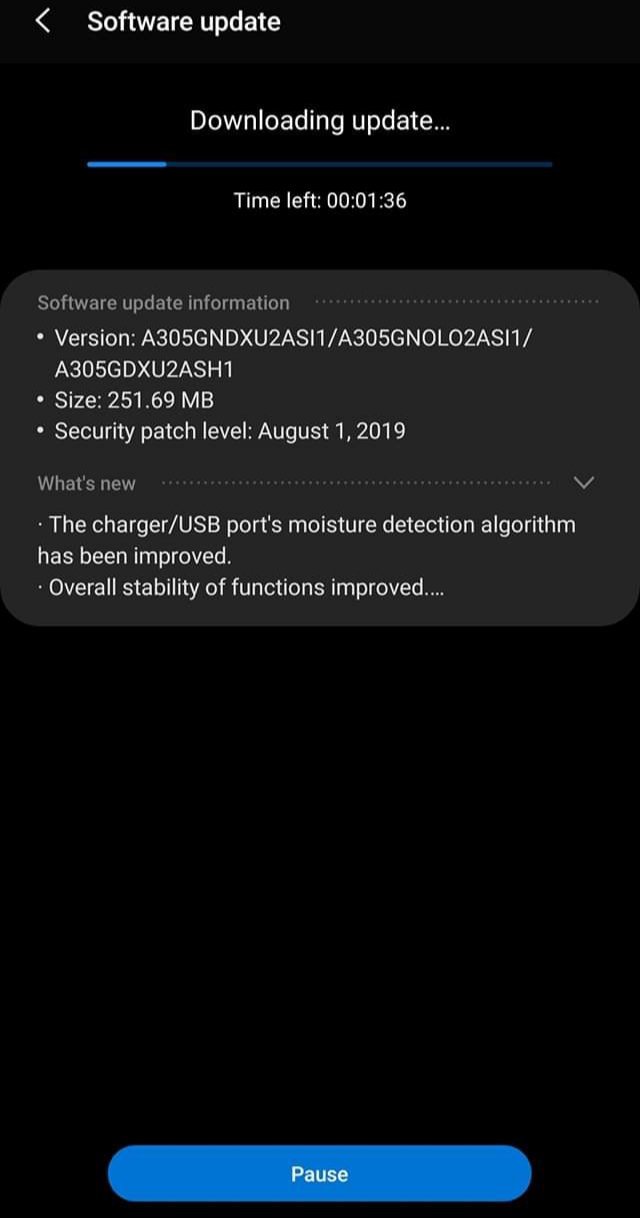 Galaxy A30 Update