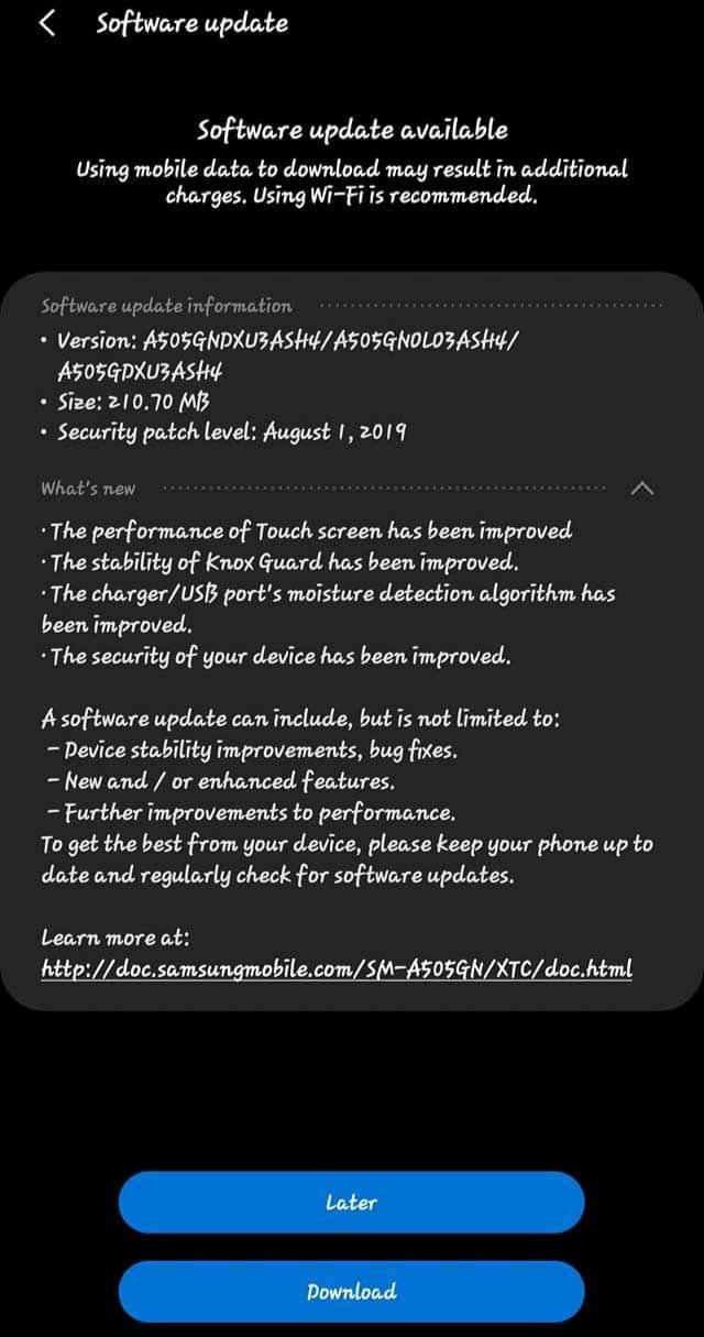 Galaxy A50 Update