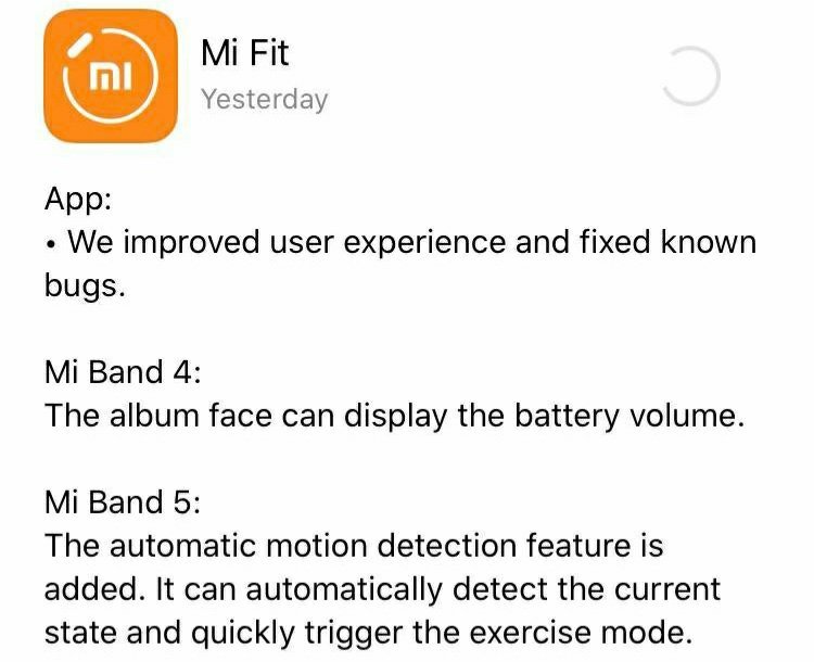 Mi Band 5 Update