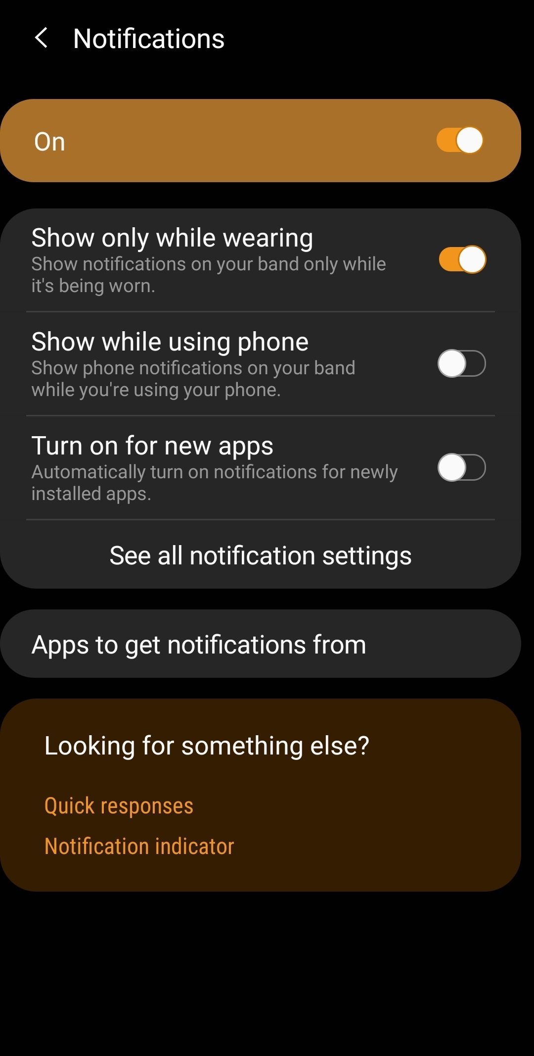 Notifications on Galaxy Fit 2