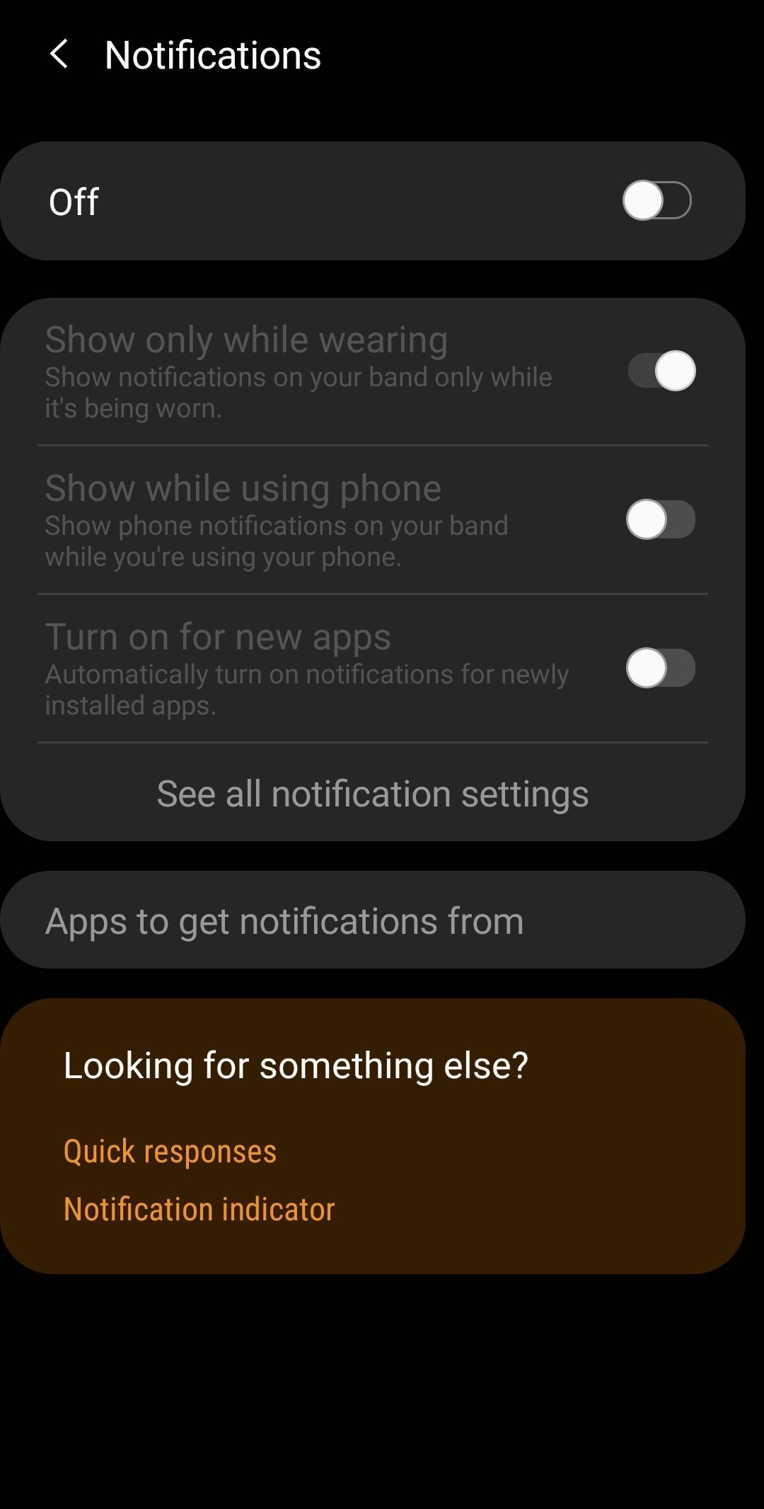 Notifications on Galaxy Fit 2