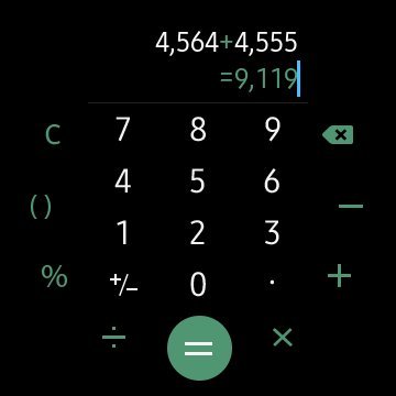 Calculator on Galaxy Watch
