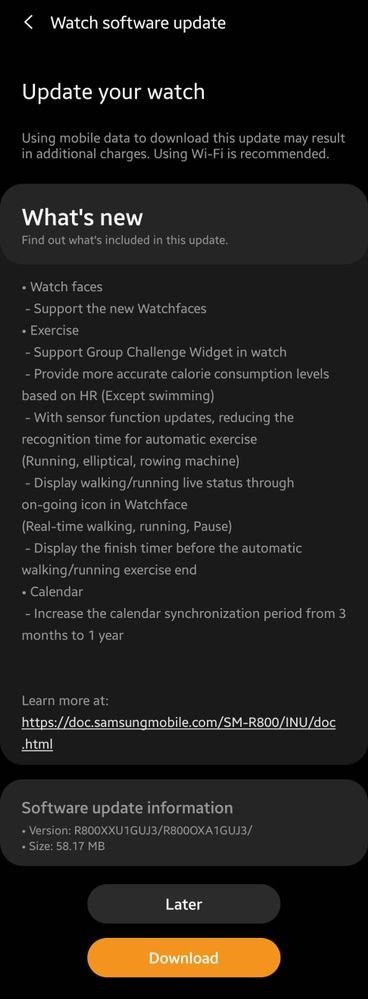 Galaxy Watch Active Update