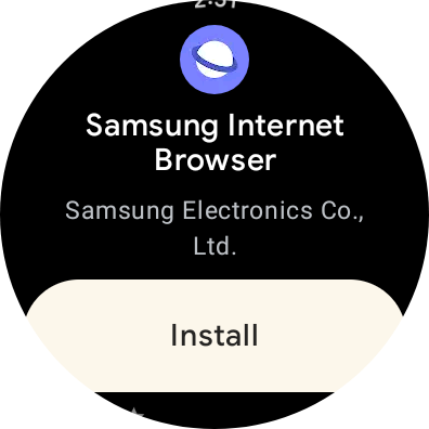 Samsung Internet Browser Wear OS