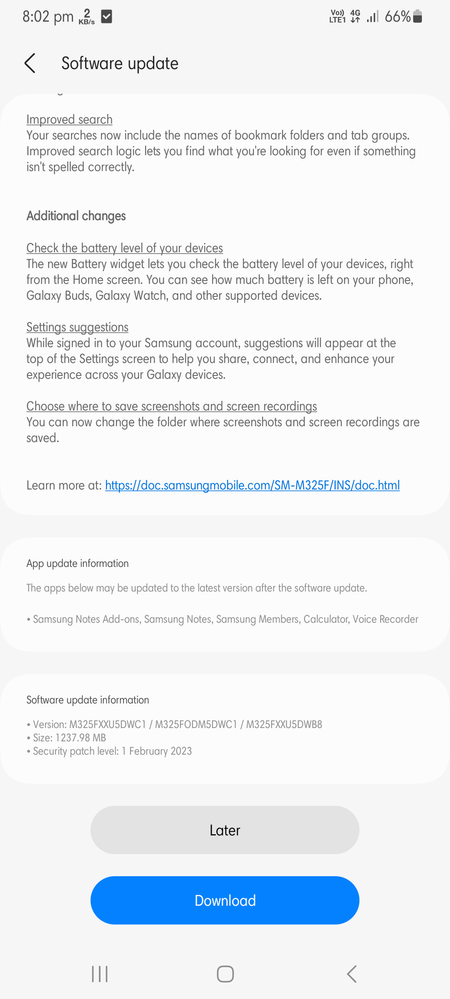 Galaxy M32 One UI 5.1 Update
