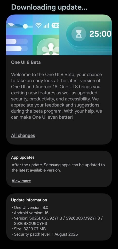 Galaxy S24 One UI 8 Beta