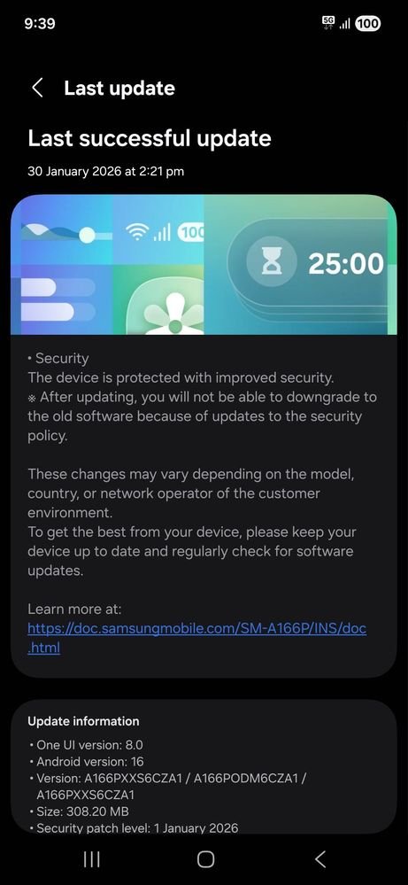 Galaxy A16 January Update