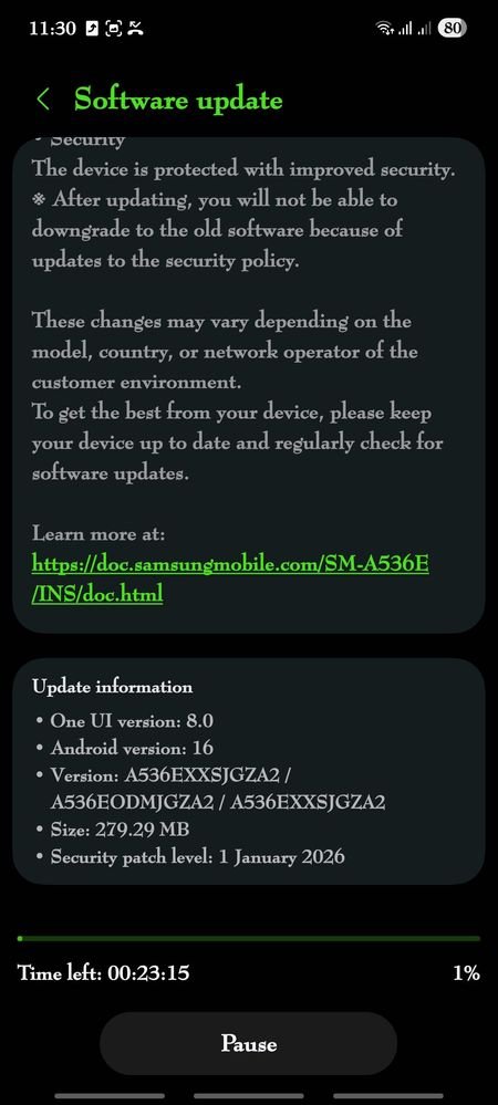 Galaxy A53 January Update