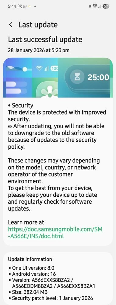 Galaxy A56 Software Update