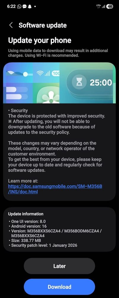 Galaxy M35 January Patch