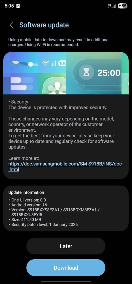Galaxy S23 January Update