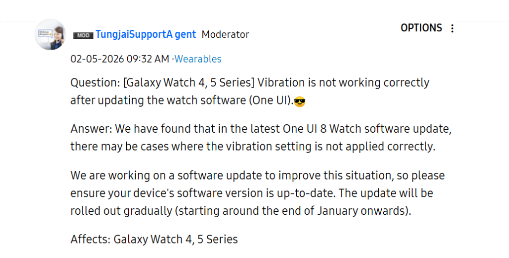 Galaxy Watch 4 Vibration Issue