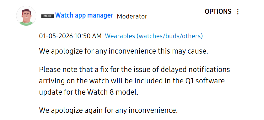 Galaxy Watch Notification Update