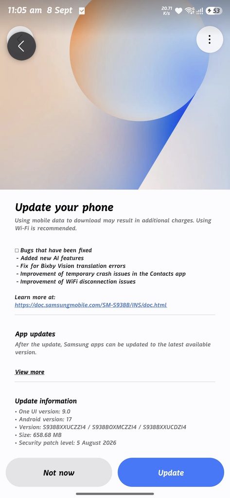 Galaxy S25 Ultra Second Beta Update