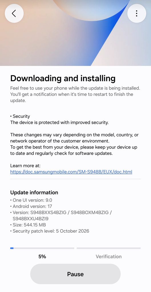 Galaxy S26 Ultra October Update