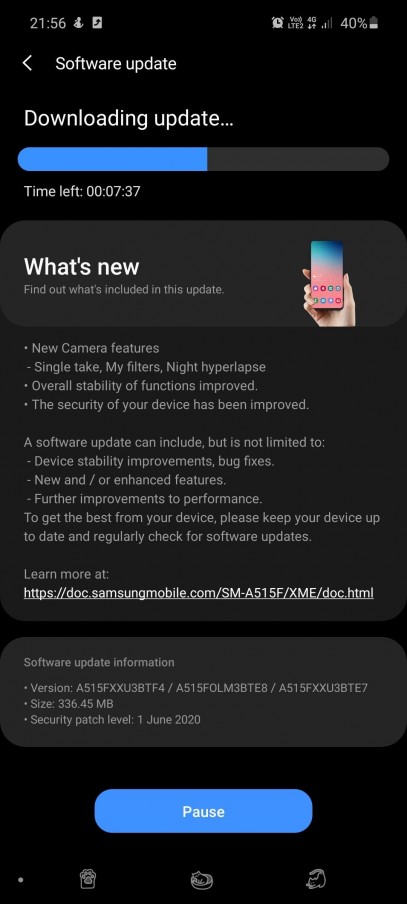 New Galaxy A51 Update