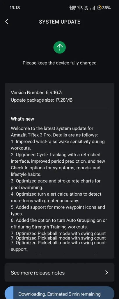 New Amazfit T-Rex 3 Pro Update